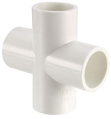 Acoplamiento de manguera de PVC 4 vías Cross Schedule 40 20 mm Socket Tee Corner Racores Blanco 6pcs