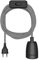 ledscom.de Cable textil LEHA II, enchufe, interruptor, negro, blanco, dentado, 3 m, toma de porcelana, 1x E27 máx. 300W