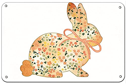 DAIERCY Vintage-Blechschild, Motiv: Osterhase, Küchendekoration, Sommerdekoration, lustige Wanddekoration für Zuhause, Cafés, Büro, Geschäft, Kneipen, Clubs, Blechschild, 20 x 30 cm, Geschenk