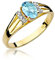 MARKO Goldring mit Topas 0.50Ct und mit Diamanten 0.05Ct | Ring aus 14k 585 | Verlobungsring | Ring für Damen (Topas, 59 (18.8))