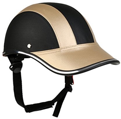 Einstellbares Fahrrad Radfahren Helm Baseballkappe Anti UV-Sicherheits-Fahrradhelm Männer Frauen Rennrad-Helm für Outdoor-MTB-Skating (Color : Black Gold)