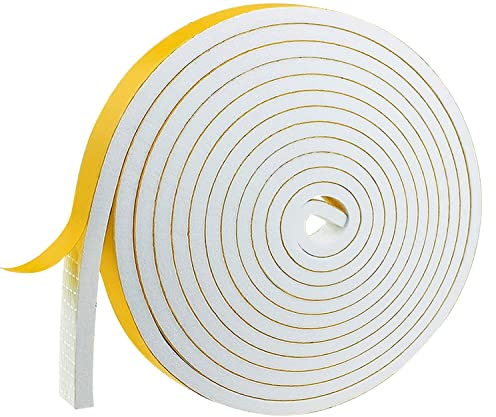 Dichtband Selbstklebend Gummidichtung 12mm x 6mm, NAVK 5m Dichtungsband für Tür Fenster Bad Dusche, Anti Kälte-Wind Lärm und Kollision -Weiß