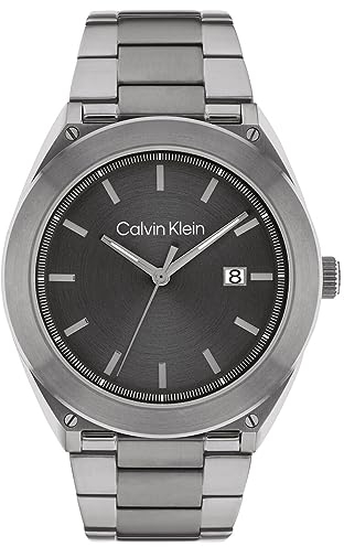 Calvin Klein Analog Quarzuhr für Herren mit Graues Edelstahlarmband - 25200197
