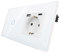 CNBINGO Interruptor de luz táctil con enchufe Schuko con puertos USB (tipo C y tipo A 3,1 amp total) – Enchufe USB empotrado, interruptor de pared de cristal simple en blanco – 1 vía