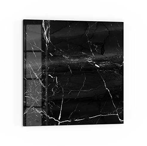 DEQORI Küchenrückwand Glas | Motiv Marmoradern im Detail | 60x60 cm | Bad- oder Herd-Rückwand | Herdblende Spritzschutz für Küche & Badezimmer | moderne Deko für Fliesenspiegel