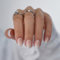 BTArtbox Press On Nails Short - 30 Pcs Ombre False Nails with Glue, Square Soft Gel Fake Nail in 15 Sizes, Natural & Reusable Stick on Nails for Women, Vanilla Cream