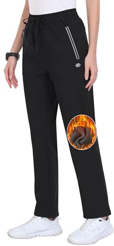 MoFiz Skihose Damen Wasserdicht Wanderhose Thermohose Outdoorhose Softshellhose Langlaufhose für Winter Tiefschwarz L