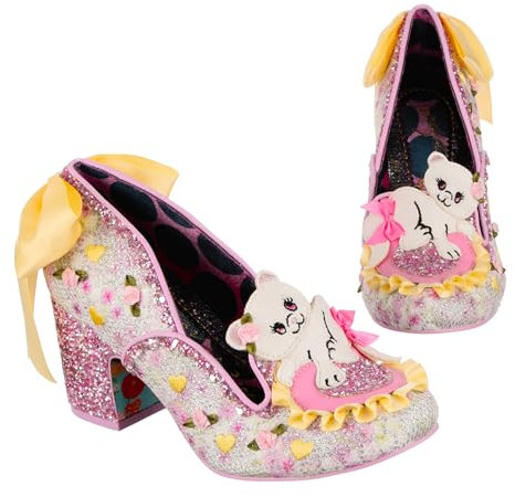 Irregular Choice Kitten Whiskers Fabric/PU Rose Gold 42