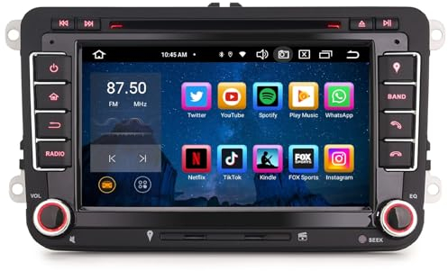 GONFEN Acht-Kern 4GB + 64GB Android 13 GPS Autoradio Für VW Caddy Passat CC Golf 5/6 EOS Jetta Touran Skoda Superb SEAT DAB+ Navi DSP WiFi mit Bluetooth 5.0 Apple CarPlay Android Auto DVD DVB-T2 OBD2