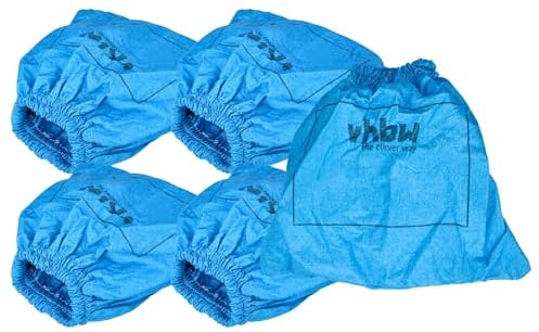 vhbw 5X Textilfilter kompatibel mit Lidl/Parkside PNTS 1300 A1 - IAN 55929 Staubsauger, Nass-/Trockensauger - Stoffbeutel, Abwaschbar Blau
