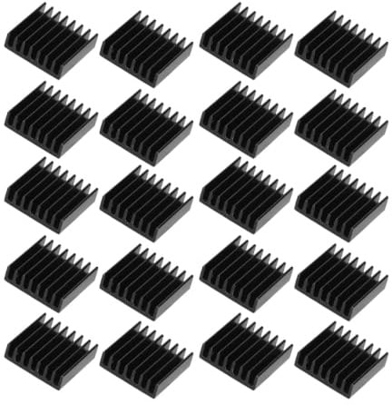 LiebeWH 20 Stück Aluminium Wärme 20mm Kühlkörper Modul Kühler Set für PC-Chips Elektrische Geräte (Ohne Kleber)