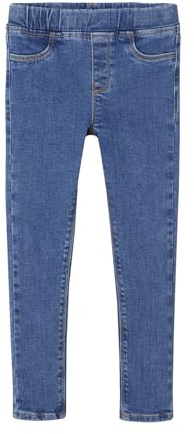 Vertbaudet Mädchen Jeggings Basic, Bundweite verstellbar Jeansblau 128