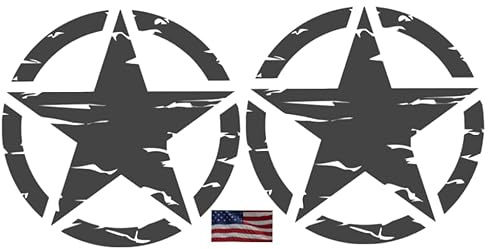 USA Set 2x Star Stern Aufkleber (91/23/9) (schwarz matt, 40 x 40 cm)