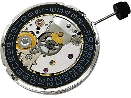 Wlauqueta 2824-2 Uhrwerk 2824 3 O'Clock schwarz, Kalender, hohe Präzision, mechanisches Uhrwerk, automatisch, Ersatzteil, Uhr, Zubehör, silber