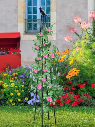 BLSYHDH Obelisk Metall Freistehender Ständer Gartenspalier für Kletterpflanzen Vertikaler Pflanzenständer Blumenständer Im Freien für Höfe Veranden Terrassenbetten(#2 * 120cm)