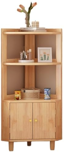 REIFOR Eckregal Bad Holz-Eckschrank, Eckregal, Ständer, Boden-Eckregal, Schmaler Aufbewahrungsschrank Für Wohnzimmer Eckregal Balkon(A)