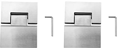 Tlily 2X Heavy Duty 180 Degree Glass Door Cabinet Showcase Cabinet Clip Glass Shower Door Hinge Replacement Parts Polished