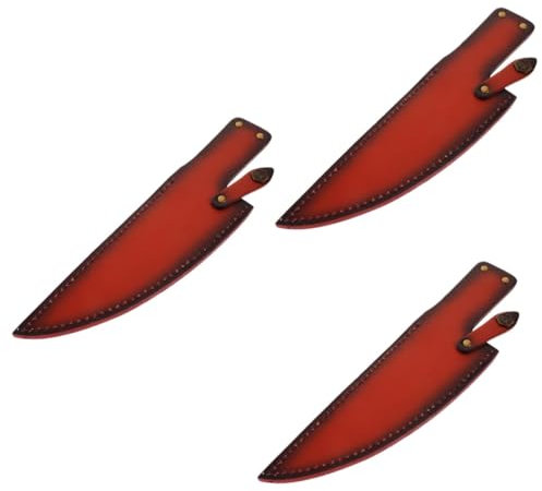 TOPBATHY 3St Kochmesser-Set Küchenabdeckung Küchenchef Messerschutz für Küchenmesser Messerscheide für Kochmesser Messerabdeckung Wiederverwendbare Messerhülle Regeneriertes Leder Brown