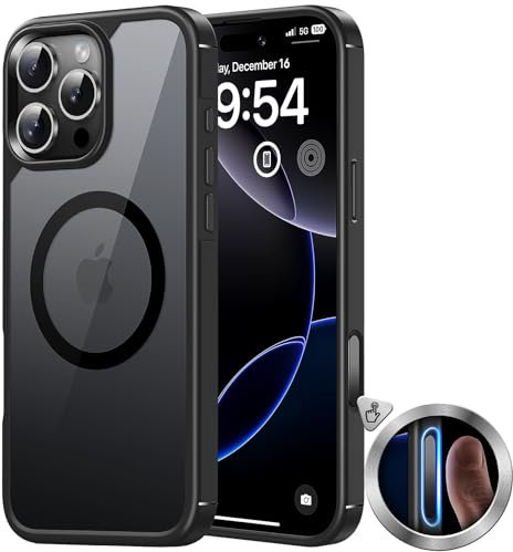 TAURI for iPhone 16 Pro Max Case with Camera Control Capture Button, Compatible with MagSafe [Anti-Yellowing], Military-Grade Protection, Slim Magnetic Phone Case for iPhone 16 Pro Max 6.9, Black