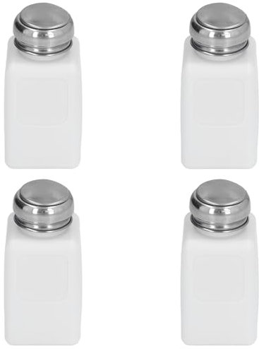 4 Stück 200 Ml Lösungsmittelspender in Pressform, ESD-sicher, Antistatisch, Quadratische Flasche mit Edelstahldeckel Zur Abgabe von Lösungsmitteln, Aceton, IPA-Lösungsmittel