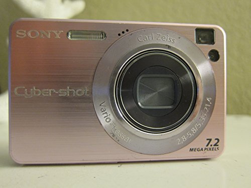Sony Cybershot DSC-W120 Digital Camera 7.2MP with 4x Optical Zoom with Super Steady Shot Pink (Renewed)