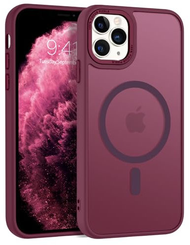 GaoBao Cover per iPhone 11 Pro Max 6,5” [Compatibile con Magsafe] Custodia Opaco Magnetica Sottile e Traslucida, Protezione Antiurto e Antigoccia, Protettiva Anti-Improntaper (Bordeaux)