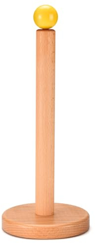 Papierhandtuchhalter, Küchenrollenständer aus Holz (gelbe Kugel)