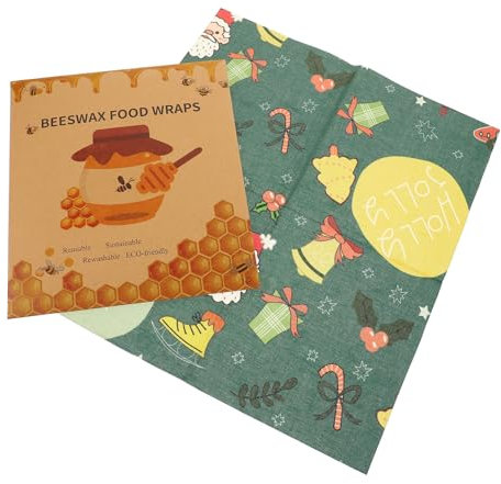 TOBBOMEY 3pcs Fresh-Keeping Cloth Beewax Wraps for Bowl Reusable Food Beeswax Preservation Wraps Kitchen Home Sustainable Washable Food Storage Beeswax Bowl Cover