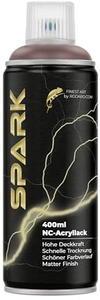 SPARK Sprühdose 400ml – Matte Sprühfarbe für Künstler, DIY, Modellbau & Möbel – Hohe Deckkraft, schnelltrocknende Spraydose - Terrakotta Grau