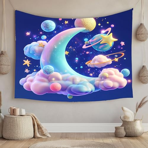 LCHMQ Pop Art Moon Wall Tapestries Decorative Wallcovering Hanging Bedroom Dormitory Mural Wallpaper 200x150cm