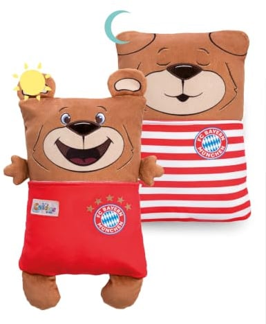 NICI Kuscheltier FC Bayern MÜNCHEN Berni Cosidoos 30x20cm - braun - 63177 | Stofftier aus weichem Plüsch, niedliches Plüschtier zum Kuscheln und Spielen, für Kinder & Erwachsene, mit Wendefunktion