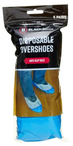 Blackrock Shoe Covers Disposable Overshoes, Pack of 10 Floor Protector Shoe Protector, Over Shoes Protectors, Carpet Cover, Plastic, Foot Covers, Blue, Slip On - One Size