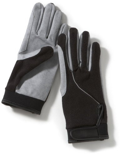Kerbl 326768 Handschuhe mit Fleecerücken, Gr. L, schwarz / grau
