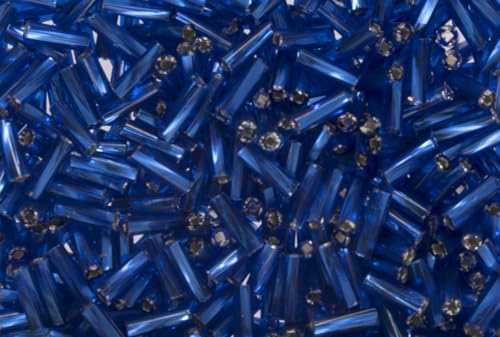 Sapphire Bugle Beads Twisted 7mm