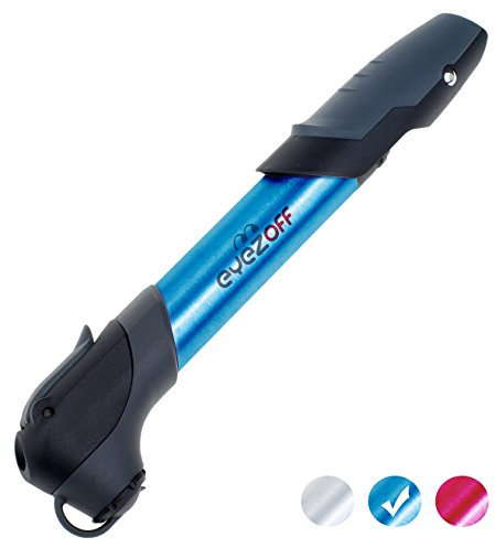 EyezOff GP96 Alloy Mini Bike Pump (Black/Blue Aluminium) w/mounting bracket