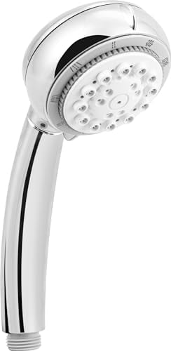 Cornat Handbrause Carballo - 75 mm Kopfdurchmesser- verchromt - 8 Strahlarten: Normal-, ECO-, Soft und Massagestrahl- Anti-Kalk und Wasserspareinsatz / Brausekopf für Dusche und Badewanne / SA330694