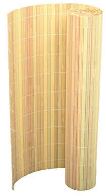 bambus-discount.com Sichtschutz Kunststoffmatte Sylt 80 x 300cm bambusfarben - Balkonverkleidung PVC Sichtschutzmatte 0,8m x 3m