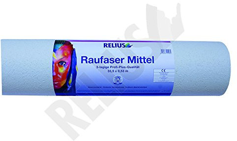 Relius Wandfarbe Rauhfaser mittel 125 m x 0.75 m (Großrolle), beige, Rustikal, 125 m², 1 Stück