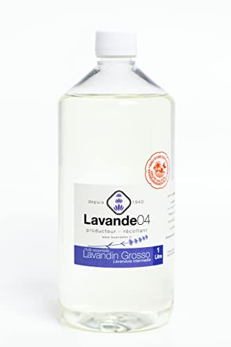 Huile Essentielle Lavandin Grosso 1 Litre - Direct producteur - Provence - 100% pure et naturelle, Gros Format Economique