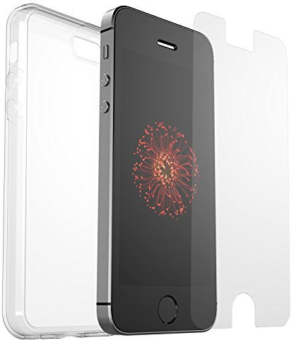 OtterBox Clearly Protected 100% Clear Skin Bundle, Extra Slim Silikon Schutzhülle + Alpha Glass Display Schutzglass für Apple iPhone 5/5S/SE