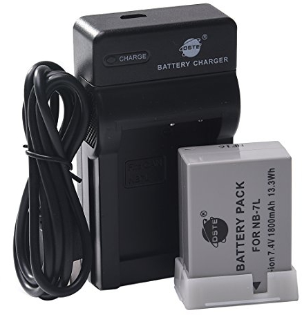 DSTE NB-7L Li-ion Batterie (2-Pack) et chargeur USB costume pour Canon PowerShot G10 G11 G12 SX30