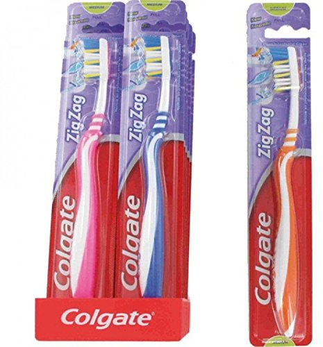 Colgate 12 Stk. Zahnbürste Zig Zag Medium Mehrfarbig Ergonimischer Griff
