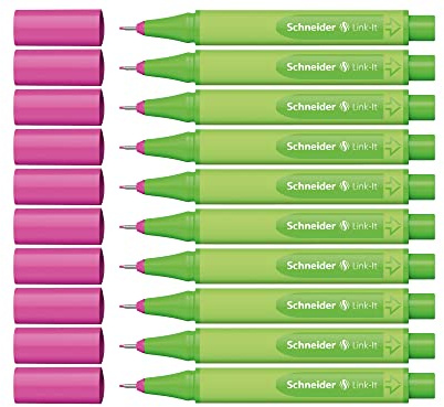 Schneider Link-It Fineliner (Superfeine Stifte mit 0,4 mm Strichstärke, einfach zusammenstecken und beliebig kombinieren)10 Stück, Pink