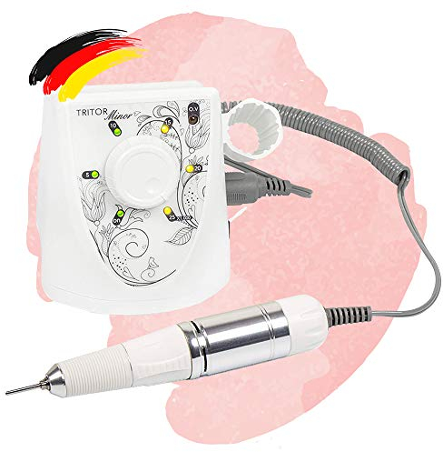 ND24 NailDesign – Tritor Minor Nagelfräser für Naturnägel, Gelnägel & Acrylnägel – Elektrische Nagelfeile mit stufenloser Geschwindigkeitsregelung bis 25.000 U/min – perfekt als Einsteigergerät (Weiß)