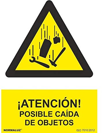 Señal de ¡Atención! Posible Caída de Objetos (tintas UV) SEKURECO