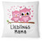 Fashionalarm Kissen Eulen Lieblingsmama - 40x40 cm mit Füllung | Geschenk Idee mit Eulen Motiv zum Geburtstag & Muttertag zum Danke sagen Mama, Farbe:weiß