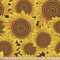 Lunarable Sonnenblumen-Stoff von The Yard, Blumen Garten Wiese Idyllische Ernte Thema Herbst Muster, Dekostoff für Polster und Home Accents, 2,7 m, gelbe Ringelblume