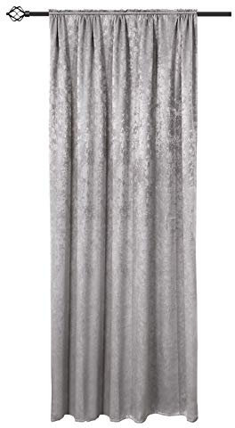 Laneetal Verdunklungsvorhang mit Kräuselband, Thermovorhang Blickdicht, 270g/m² Schwerer Verdunklungsstoff, Thermo für Schlafzimmer, Lichtundurchlässig, 135x245 cm, Silbergrau, 1 Stück