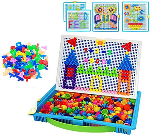 385 Stücke Puzzle Spielzeug Kreative DIY Pilz Nägel Pädagogisches Spielzeug Bausteinziegelsteine Kombination Zauber Spielzeug Geburtstag für Kinder Alter