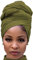 Harewom Kopfbandagen für schwarze Frauen, Stretch-Kopftuch, lang, afrikanische Haarwickel, Turban, Headwraps aus Jersey, Stirnbänder, 1 x Armeegrün, 71x32 Inch (Pack of 1)